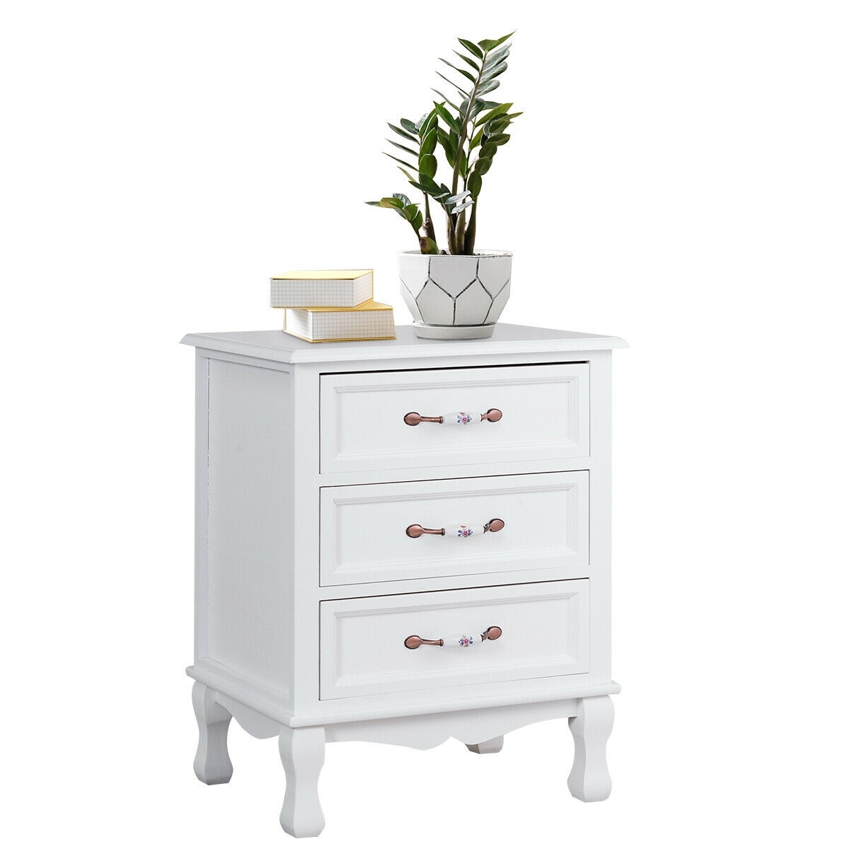 Furniture 3 Drawers Nightstand Storage Solid Wood End Table Bedroom Side Bedside White Stuudio35 Ee