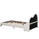 preview thumbnail 5 of 22, Twin Size Upholstered Platform Bed with Cloud-Shaped Headboard, Beige - Sturdy & Comfortable Design
