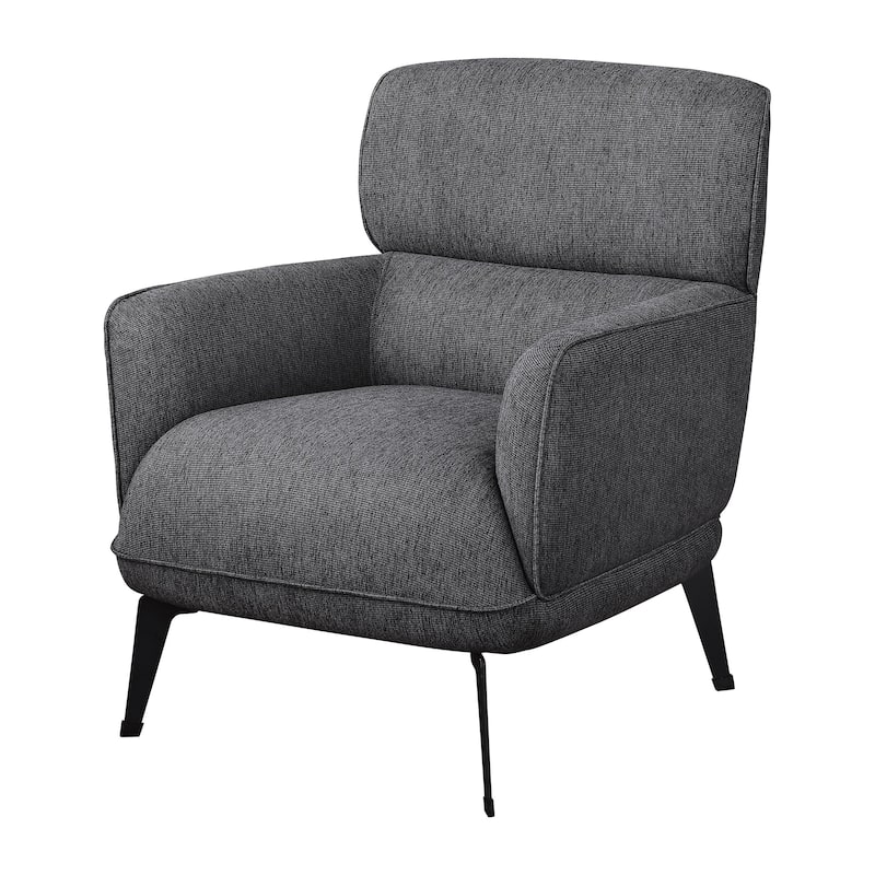 Dup 34 Inch Accent Chair, Cushioned Seat, Rounded Track Arms, Muted Gray