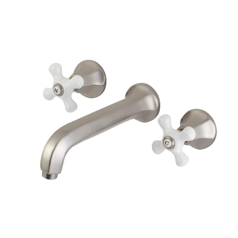 Kingston Brass Metropolitan 1.2 GPM Wall Mounted Widespread Bathroom - Brushed Nickel