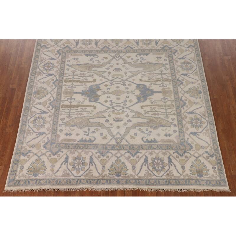 All-Over Oushak Oriental Square Area Rug Handmade Wool Carpet - 7'10"x 7'11"