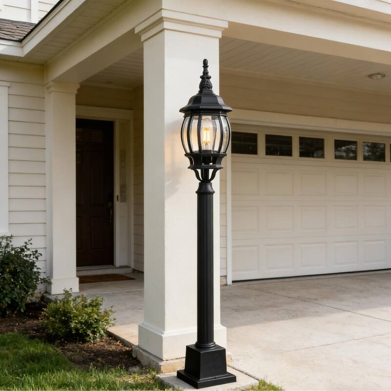 Outdoor 1/3 Light Post Lantern with Pier Mount Base(Pack 1 or 2)