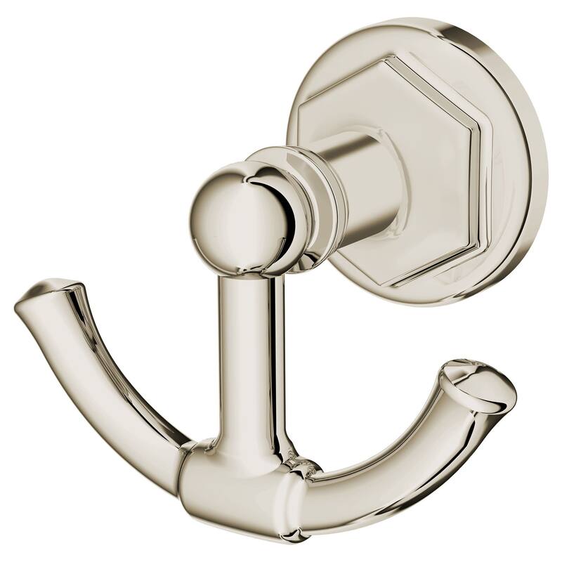 DXV D35155210 Oak Hill Wall Mounted Double Robe Hook - Platinum Nickel