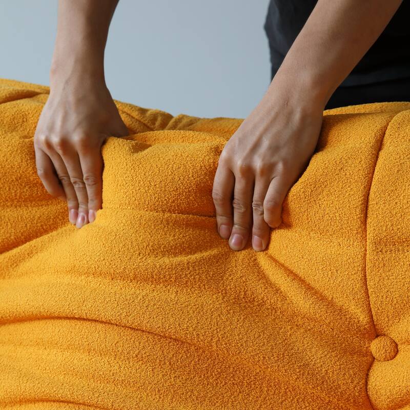 69 Inch Armless Teddy Fabric Soft Sofa Modern Couch