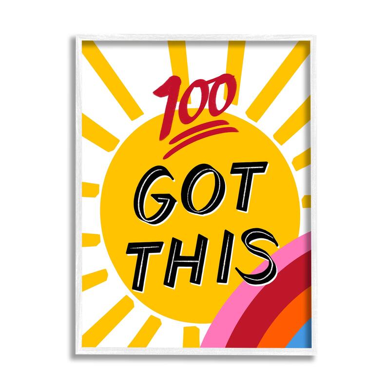 Stupell Got This Inspiring Phrase Framed Giclee Art Design by Pragya Kothari - 16 x 20 - White