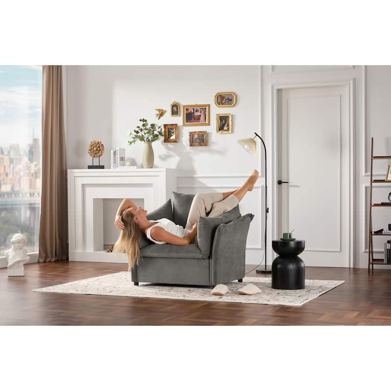 Modern Style Chenille Oversized Armchair Accent Chair Single Sofa Lounge Chair for Living Room, Bedroom