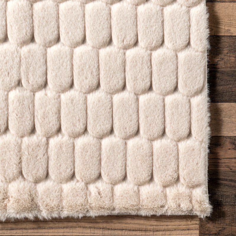 Nuloom Nia SuperiorWash Tile Faux Rabbit Machine Washable Area Rug