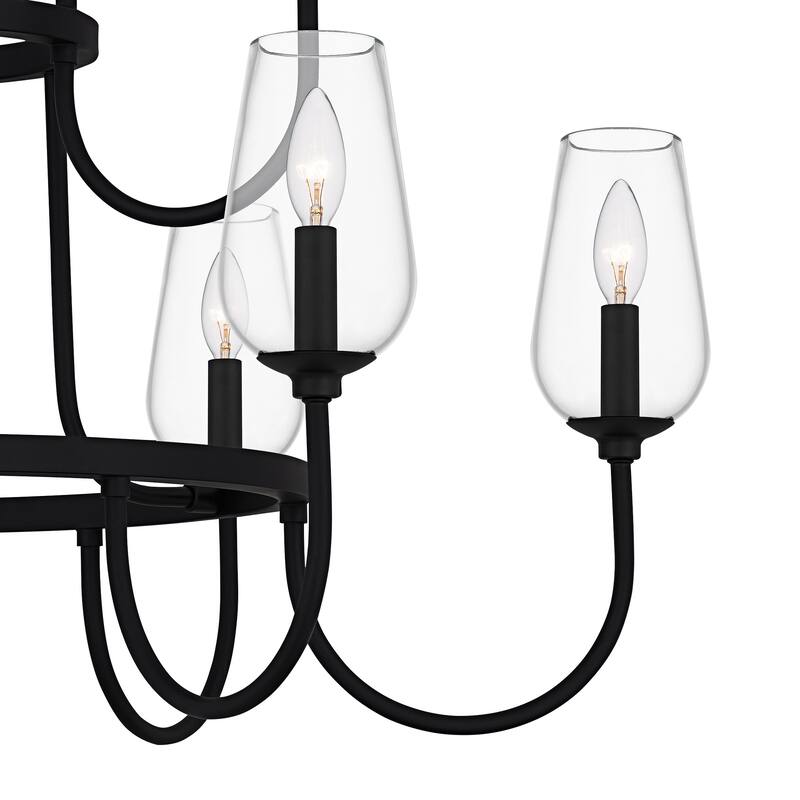 Viscount 9-Light Matte Black Chandelier