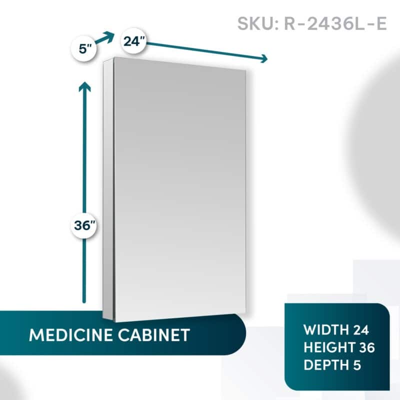 AQUADOM Royale Medicine Cabinet Defogger, 3X LED Lighted Vertically Adjustable Magnifying Mirror, Electrical Outlets.