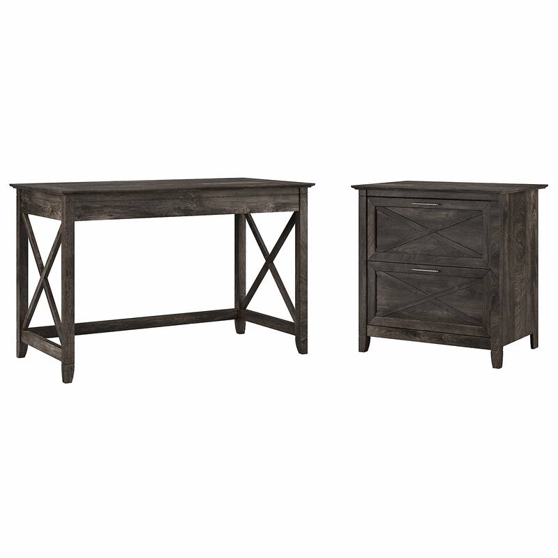 Key West 48W Writing Desk with Lateral File Cabinet by Bush Furniture