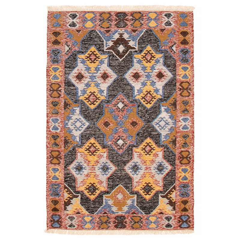 Ankara FW Black, Red Kilim 5'2" x 8'0" - 5'2 x 8'0 - Black/ Red - 5'2 x 8'0