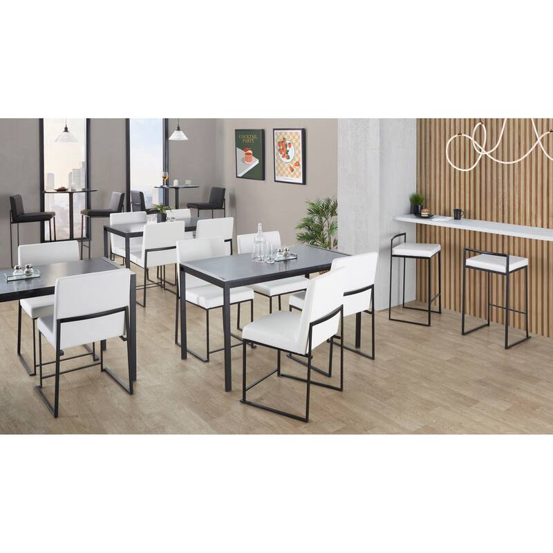 Porch & Den Forrest Contemporary Black Stackable Fully Welded Counter Stool (Set of 2)