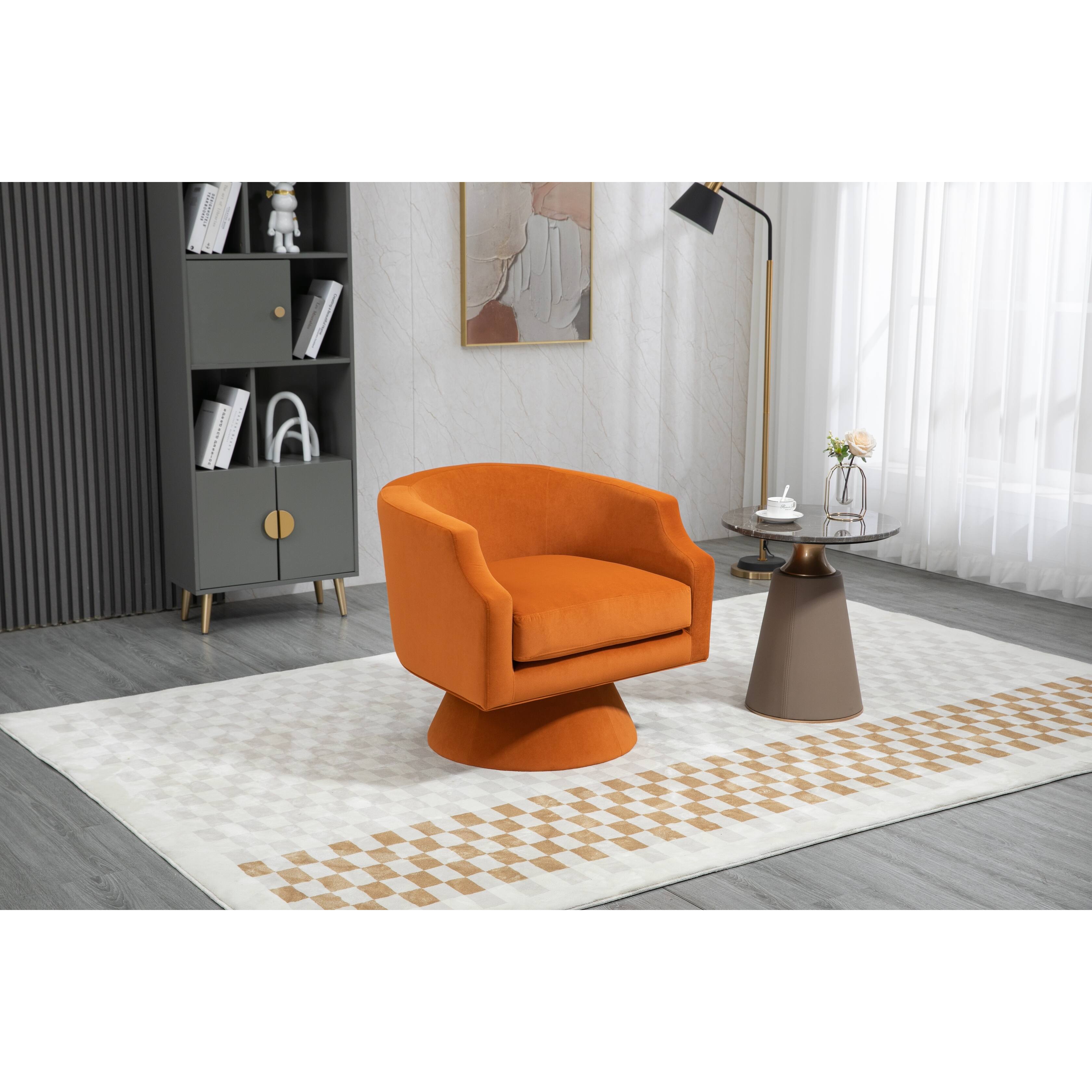 Round Accent Chairs Sofa 360 Degree Swivel Cuddle Barrel Armchairs with