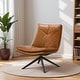 preview thumbnail 1 of 1, Nashua Elegant Leather Swivel Chair Cognac Vegan Leather