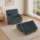 preview thumbnail 18 of 37, Oversized Chaise Longue Accent Chair with Ottoman