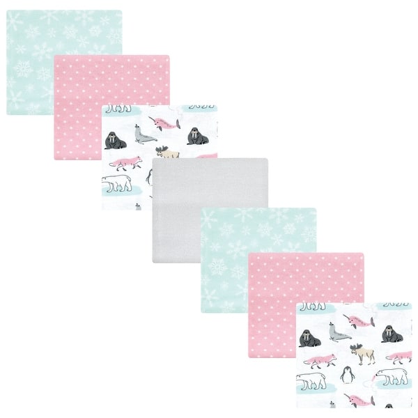 slide 1 of 1, Hudson Baby Infant Girl Cotton Flannel Receiving Blankets Bundle, Girl Arctic Animals, One Size - Girl Arctic Animals - One Size One Size - Girl Arctic Animals