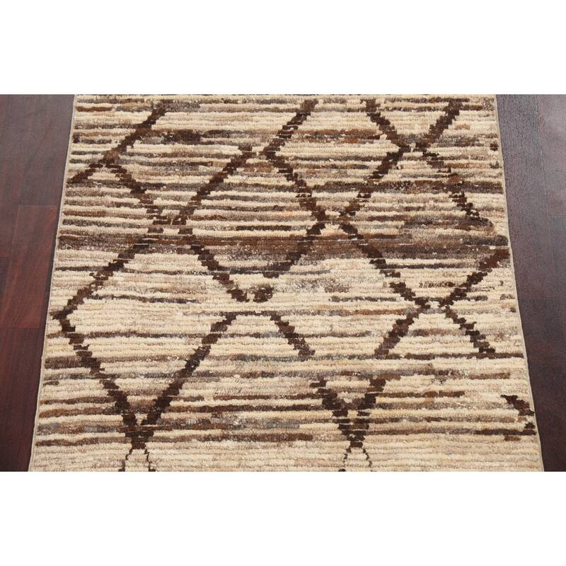 Contemporary Oriental Wool Gabbeh Kashkoli Area Rug Handmade Carpet - 3'2" x 4'11"