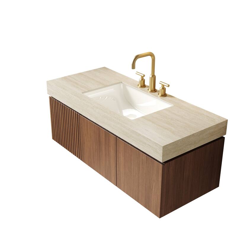 Mondern Floating Bathroom Vanity with 3 Pre-drilled Faucet Holes