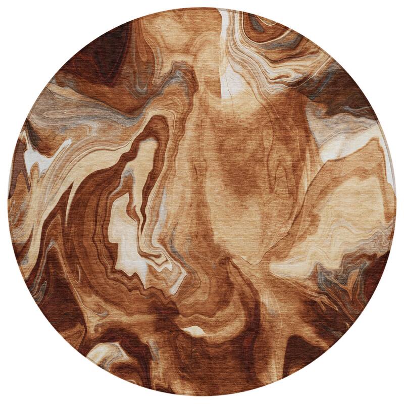 Machine Washable Indoor/ Outdoor Chantille Abstract Motion Rug