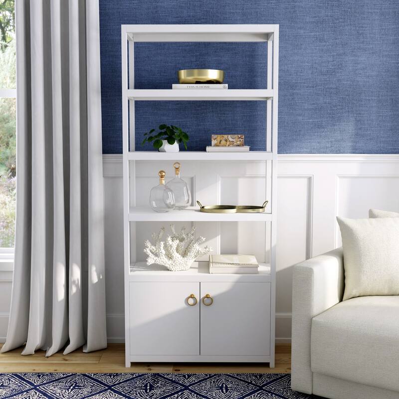 Lark 4-Tier Etagere Bookcase Cabinet - White