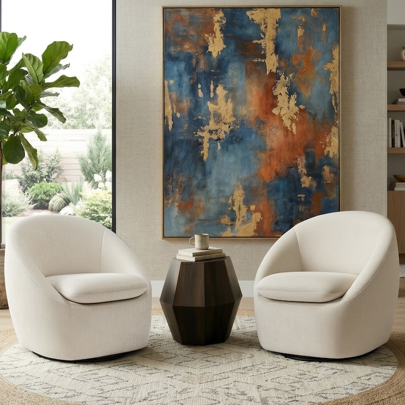 360° Swivel Chenille Upholstered Barrel Accent Chair Armchair - 30.3"W x 28.7"D x 29.5"H