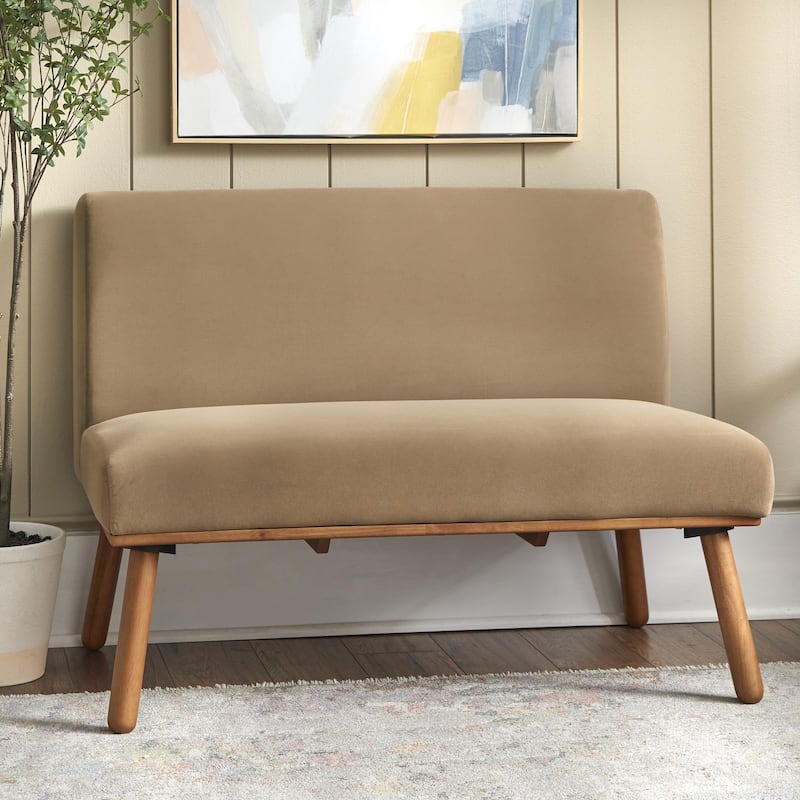 Lifestorey Gather Upholstered Loveseat - Tan Velvet