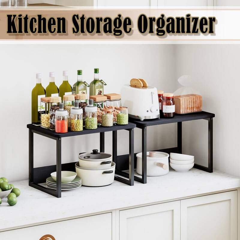 Kitchen Countertop Organizer Cabinet Shelf - 12.4"D x 17"W x 12"H