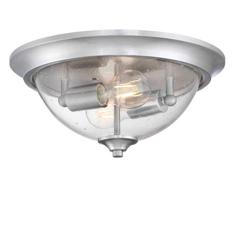 Westinghouse Lighting Basset Two Light 13 Inch Brushed Nickel Indoor Flush Mount Fixture