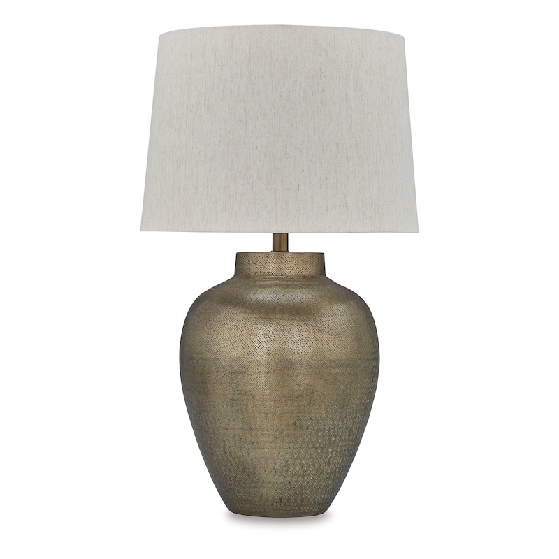 Signature Design by Ashley Madney Antique Gold Finish Table Lamp - 17" W x 17" D x 28.25" H