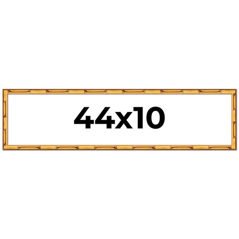 44x10 Frame Gold Bamboo Solid Wood Picture Frame | 1 Inch Moulding