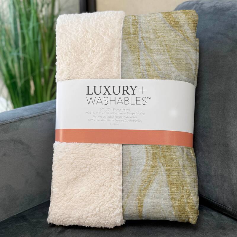 Premium Machine Washable Abstract Modern Sherpa Throw Blanket