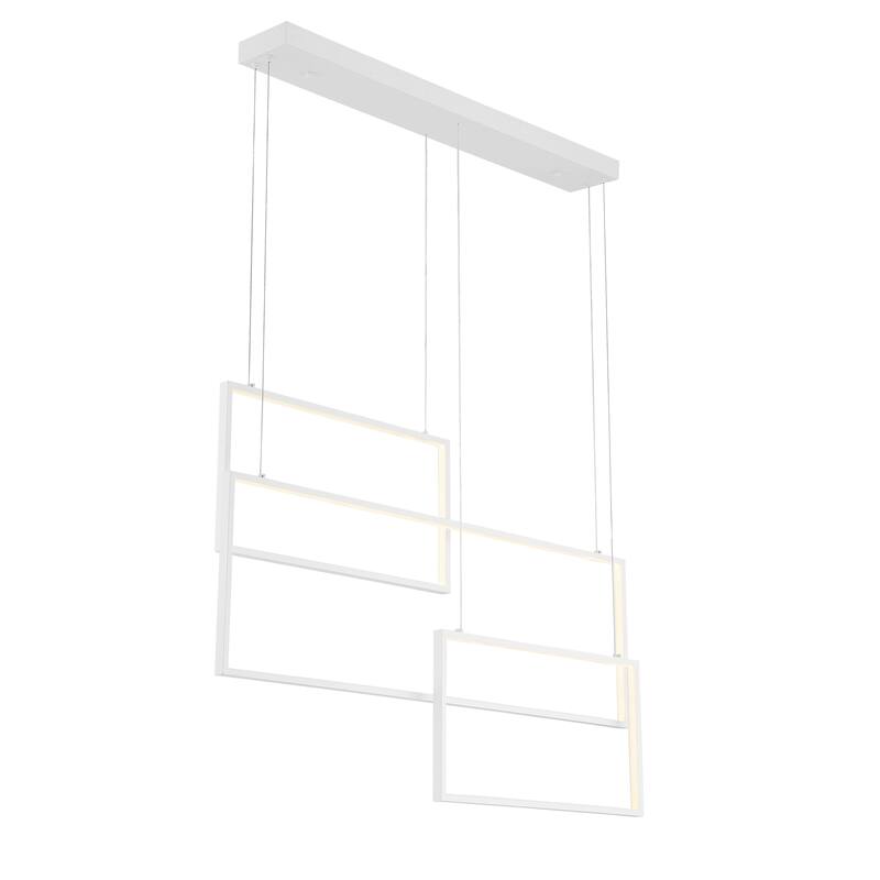 3-Light Unique Geometric LED Chandelier - 23.62'' H x 35.43'' W x 4.72''D