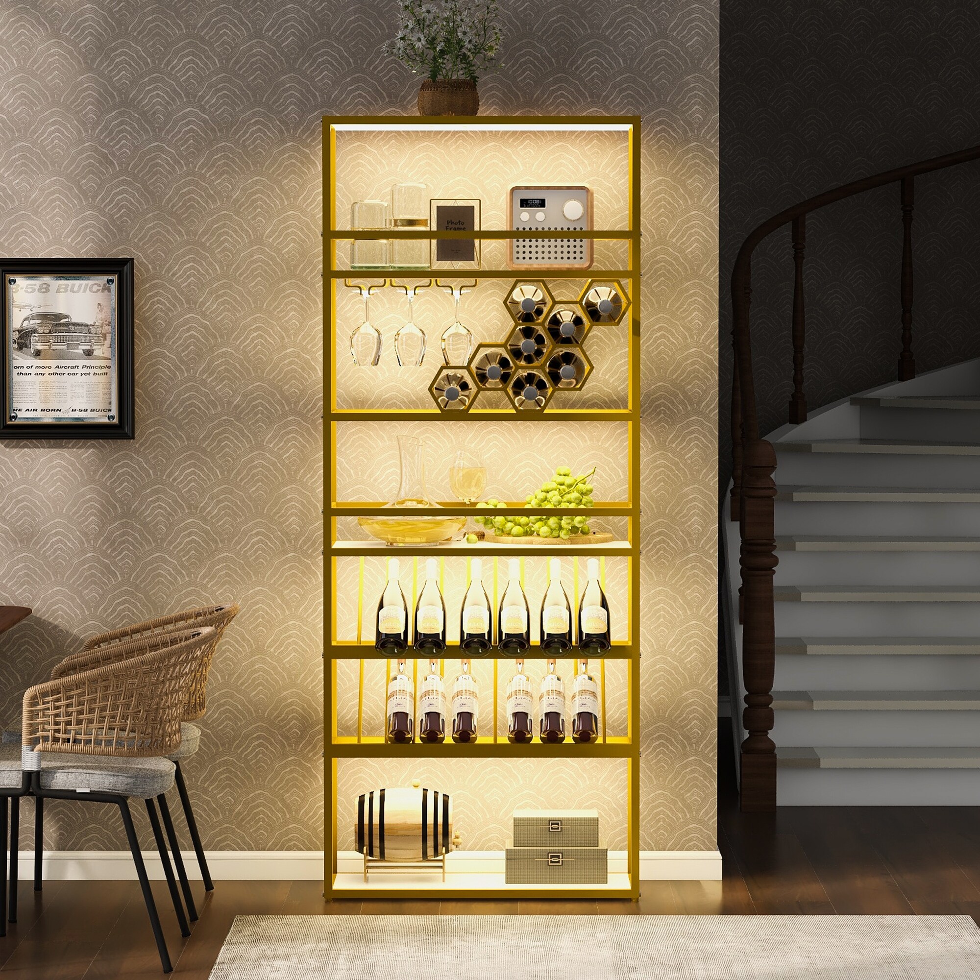 Countertop Wine Rack Brushed Copper Metal Bed Bath Beyond 32140165