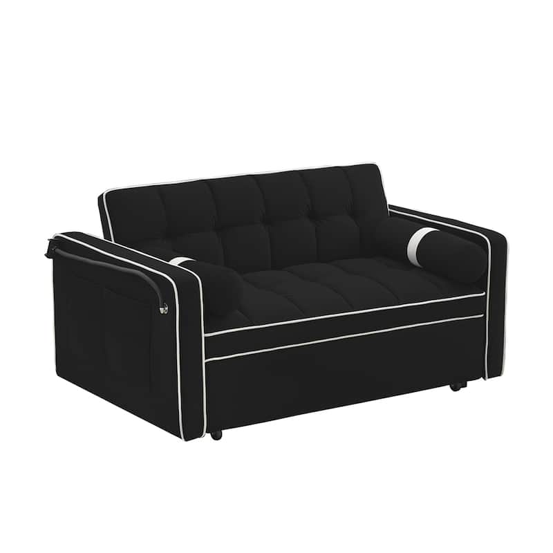 Velvet Convertible Sleeper Sofa Bed