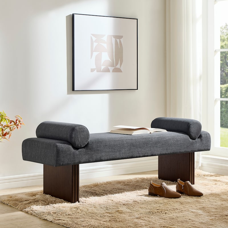Roundhill Furniture Brooke Contemporary Upholstered Bench