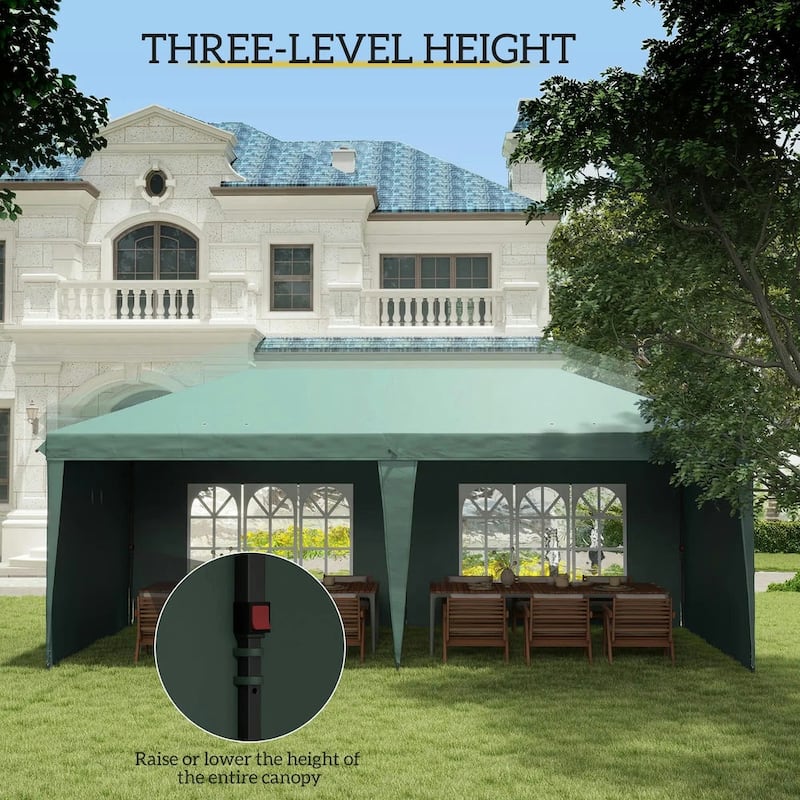 10'x20' Pop Up Canopy Tent with 4 Sidewalls,Instant Gazebo,Carry Bag