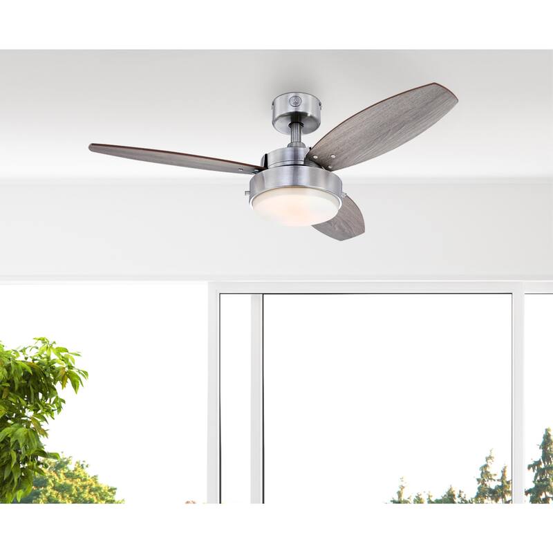 Westinghouse Lighting Alloy 3-Blade Indoor Ceiling Fan with LED Light Fixture and Opal Frosted Glass