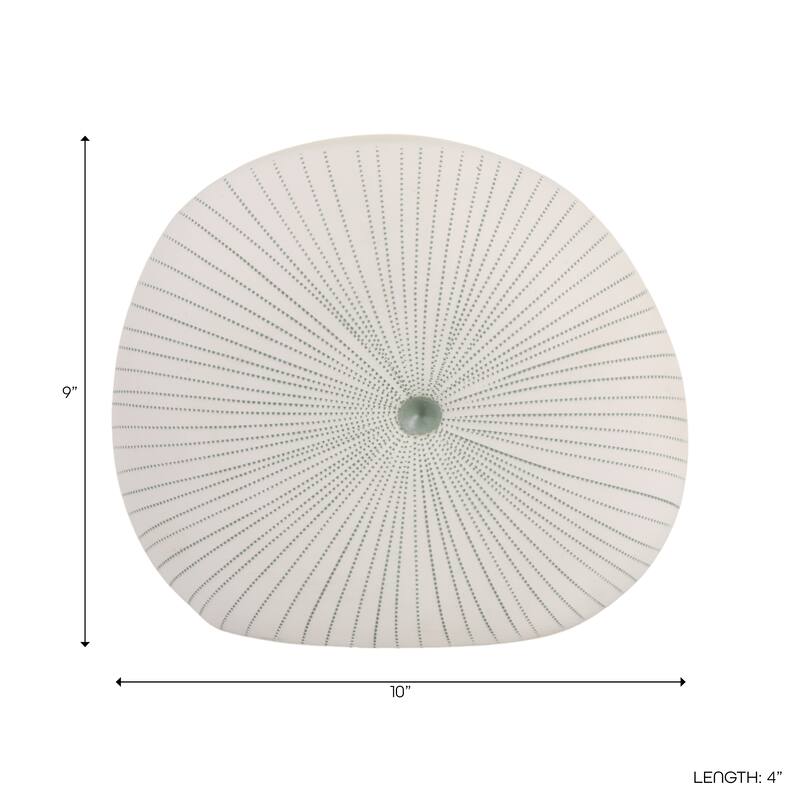 Round Shell Ceramic Vase - Stylish Dotted Pattern Flower Vase