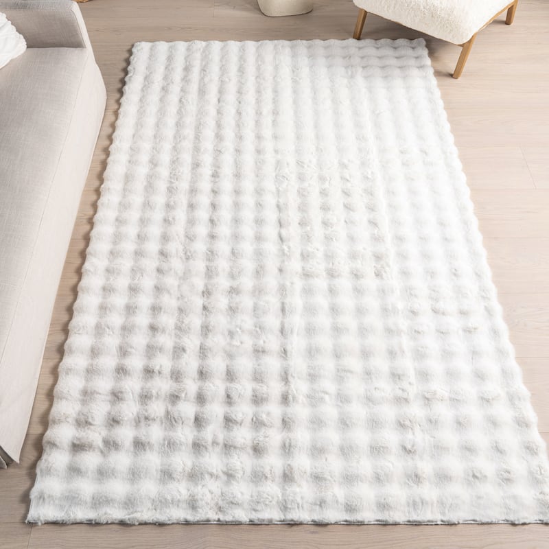 Nuloom Jeni Solid Plush Machine Washable Area Rug - 5' x 8' - Off White - Rectangle