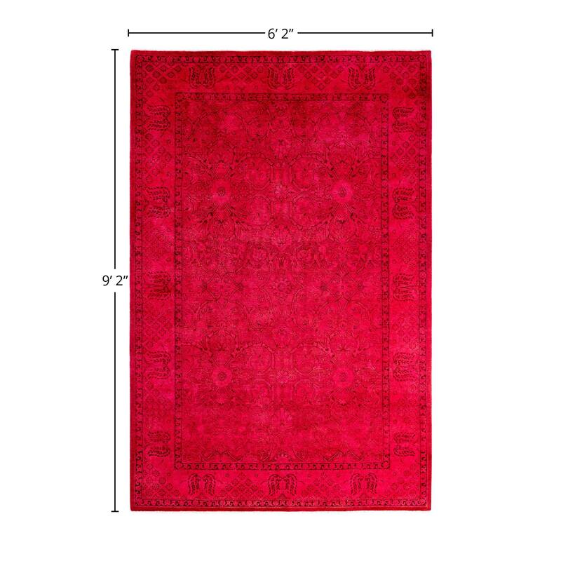 Overdyed, One-of-a-Kind Hand-Knotted Area Rug - Pink - 6' 2" x 9' 2"