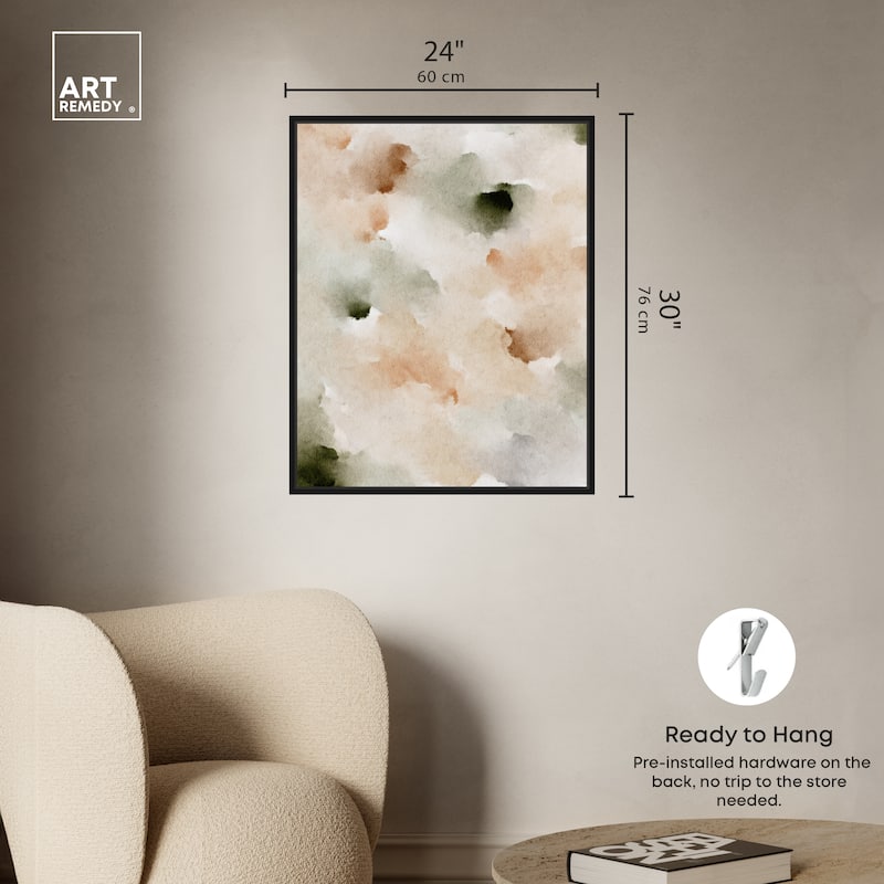 Art Remedy Cotton Balls And Cinnamon Framed Watercolor Boho Abstracts