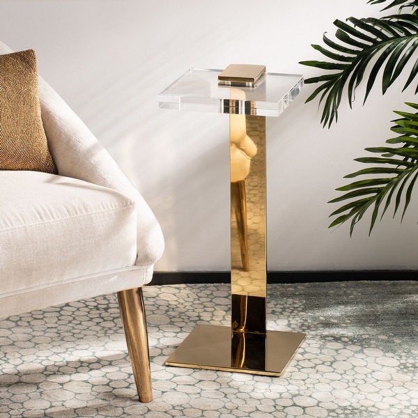Safavieh Couture Mars Acrylic Drink Table - 9.8" W x 9.8" L x 24" H. Opens flyout.