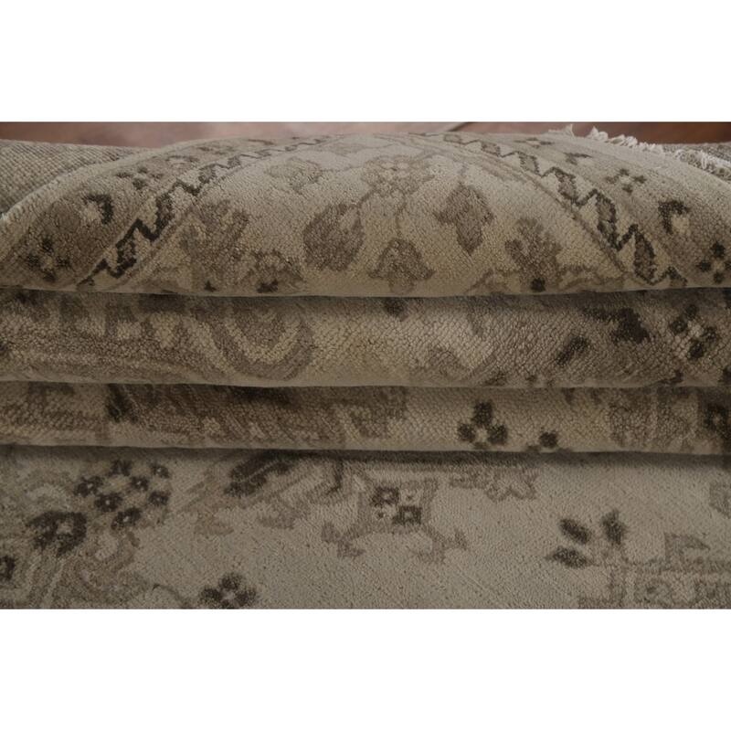 Oushak Area Rug Handmade Geometric Wool Carpet - 7'9"x 10'5"