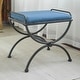 preview thumbnail 8 of 7, Cambridge Iron Vanity Stool with Cushion Indigo