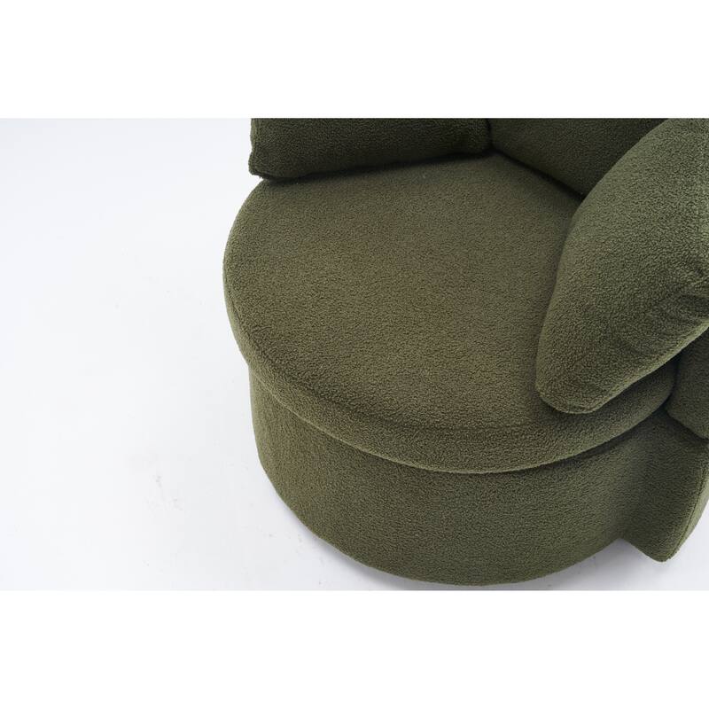 Swivel And Storage Chair With Back Cushion For Living Room
