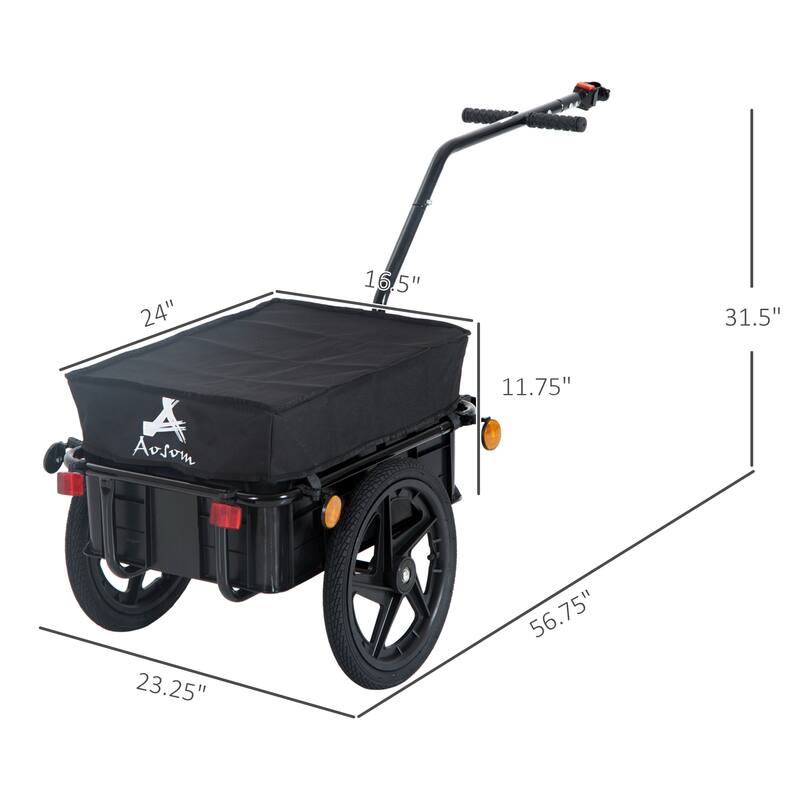 Heavy-Duty Bike Trailer for Hauling Gear, Groceries, and Supplies, 88 lbs Weight Capacity, Easy-to-Use Coupler - Steel