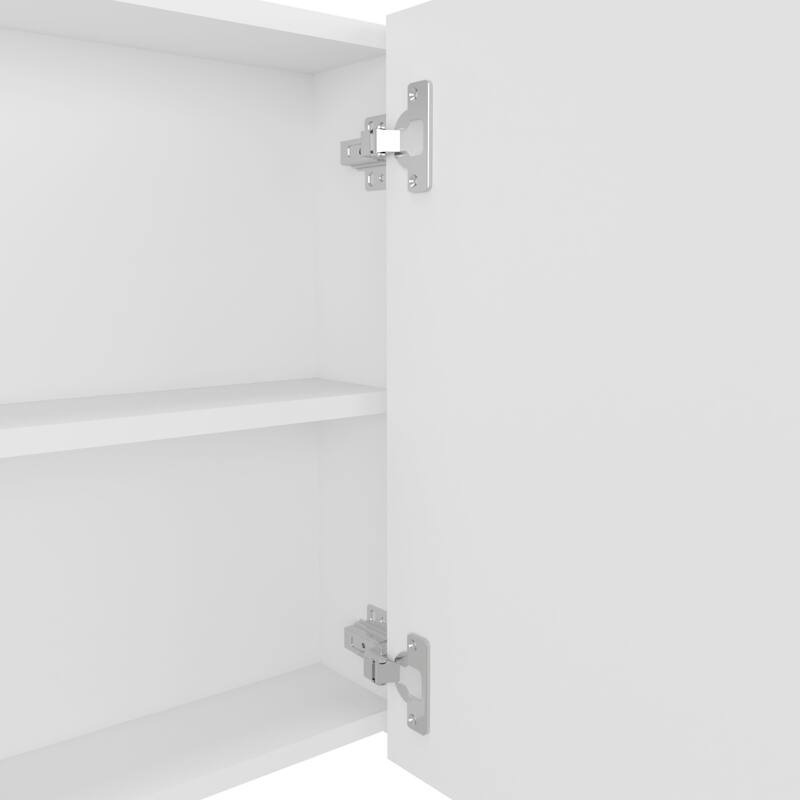 Wall-Mounted Bathroom Medicine Cabinet - 19.7" H, 31.5" W, 2 Mirrored Doors, 3 Shelves, Space-Saving Storage
