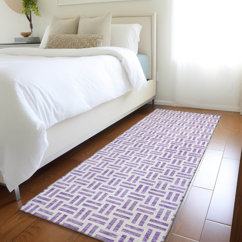 Premium Washable Super Soft Modern Weave Mayfield Rug - Lavender - 2'3" x 7'6"