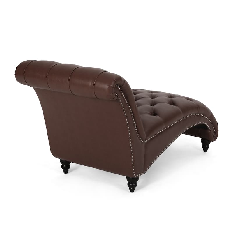 Christopher Knight Home - Varnell Contemporary Button Tufted Chaise Lounge - 64.25" L x 29.00" W x 33.75" H