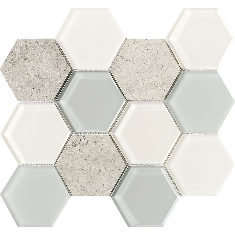 3" x 3" Honeycomb Blend Mosaic Tile